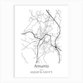 Amurrio,Spain Minimalist Map Poster