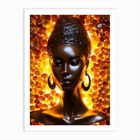 Afro-American Woman With Beads Art Print