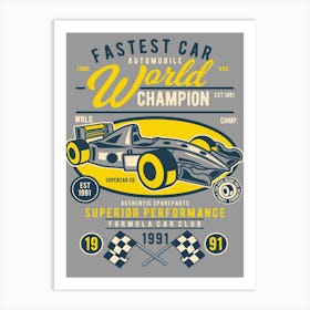 Fastest Car 1 Art Print