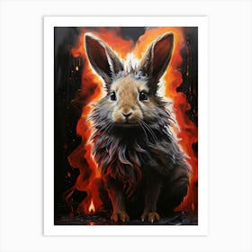 Rabbit On Fire 2 Art Print