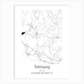 Tettnang,Germany Minimalist Map Art Print