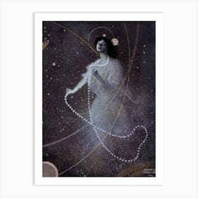 A New Constellation, circa 1910. Painted by Sewell Collins. Magazine Cover. in HD Remastered Art Print