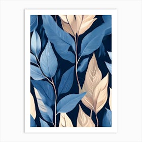 Seamless Pattern With Leaves 3 Art Print