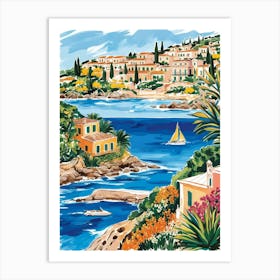 Of A Village By The Sea Art Print