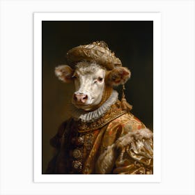 Renaissance Cow Portrait Art Print