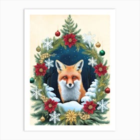 William Morris Christmas Fox 3 Art Print