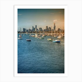 Melbourne City Skyline Art Print