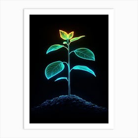 Neon Plant 15 Art Print