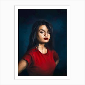 Girl in red Art Print