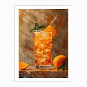 Iced Tea With Oranges And Mint Art Print