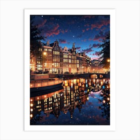 Amsterdam At Night 4 Art Print