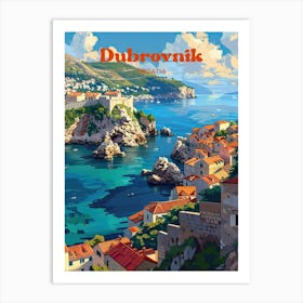 Dubrovnik Croatia Digital Travel Art Art Print