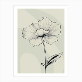 Daffodils Line Art Flowers Illustration Neutral 2 Art Print