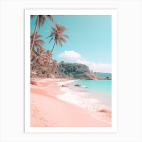 Kata Beach Phuket Thailand Turquoise And Pink Tones 1 Art Print