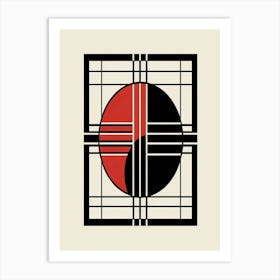 bauhaus Red And Black Squares Art Print