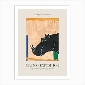 Hippopotamus 3 Matisse Inspired Exposition Animals Poster Art Print