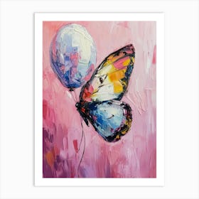 Cute Butterfly 2 With Balloon Art Print