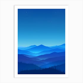 Mountain Landscape At Night Art Print
