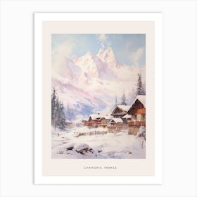 Dreamy Winter Painting Poster Chamonix France Art Print