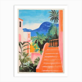 A House In Amalfi, Abstract Risograph Style 3 Art Print