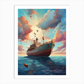 Ship In The Sky Art Print