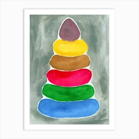 Pyramid 1 - colorful colors vibrant kids children room toy Art Print