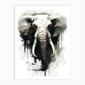 Aesthetic Abstract Watercolor Elephant Art Print