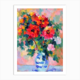 Dahlia  Matisse Style Flower Art Print