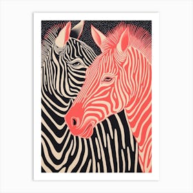 Black & Pink Zebra Art Print