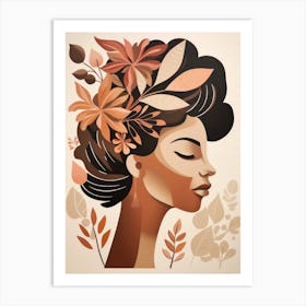 Black Woman With Flowers In Her Hair Art Print