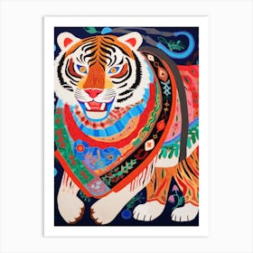 Maximalist Animal Painting Siberian Tiger 3 Art Print