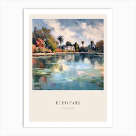 Echo Park Los Angeles United States Vintage Cezanne Inspired Poster Art Print