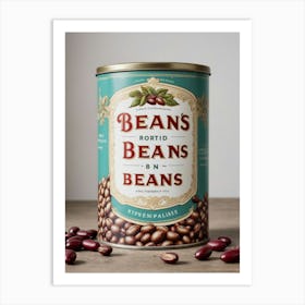 Can of Beans Vegetables Tomatoes  Art Print