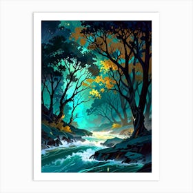 Forest In The Night 2 Art Print