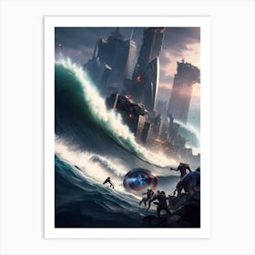Dreamshaper V7 Create An Image Of The Avengers Defending A Mas 0 Art Print