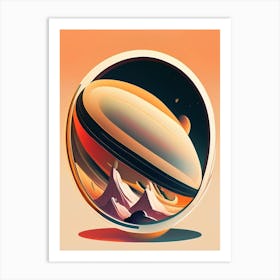 Saturn Comic Space Space Art Print