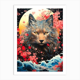 Wolf In The Moonlight 3 Art Print