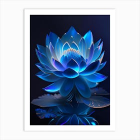 Blue Lotus Holographic 2 Art Print