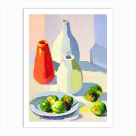 Brussels Sprouts 3 Tablescape vegetable Art Print