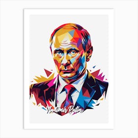 Vladimir Putin 03 Portrait WPAP Pop Art Art Print