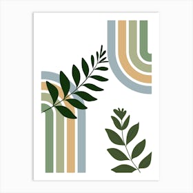 Abstract Pattern With Leaves Art Print