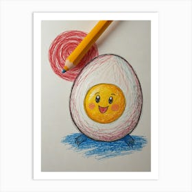 Egg Drawing Art Print