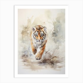 Tiger Illustration Drawing Watercolour 3 Art Print