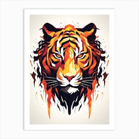 Tiger Minimalist Abstract 4 Art Print