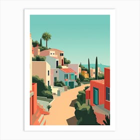 Algarve, Portugal, Flat Illustration 4 Art Print