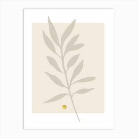 Beige Botanical Gold Dot Art Print