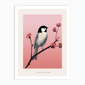 Minimalist Carolina Chickadee 2 Bird Poster Art Print