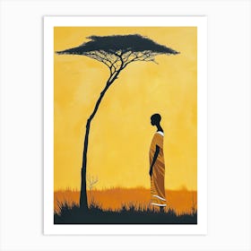 The African Woman; A Boho Stencil Art Print