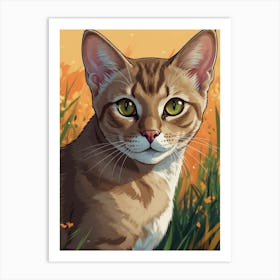 Cat In The Grass 1 Art Print