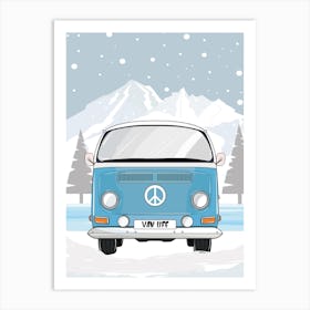 Vw Bus In Winter Art Print